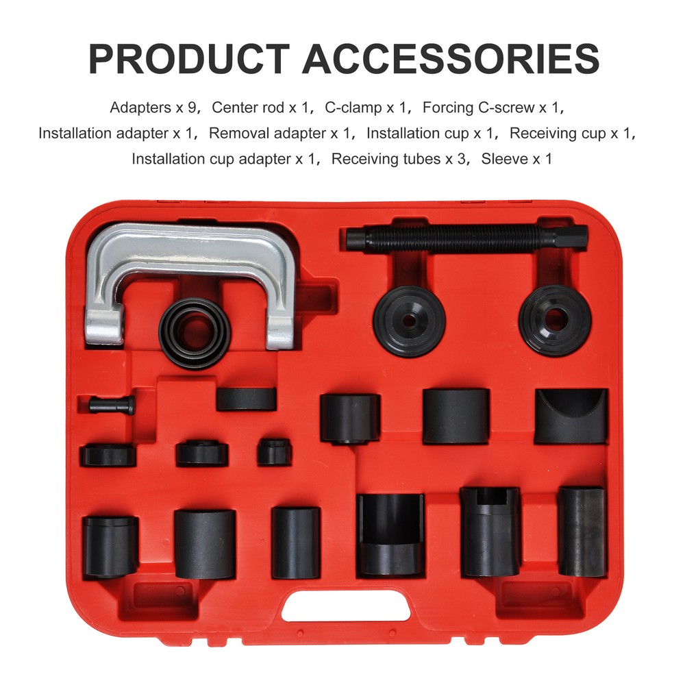 21pc Ball Joint Auto Repair Remove Installing Master Adapter C-Frame Press 2 4WD