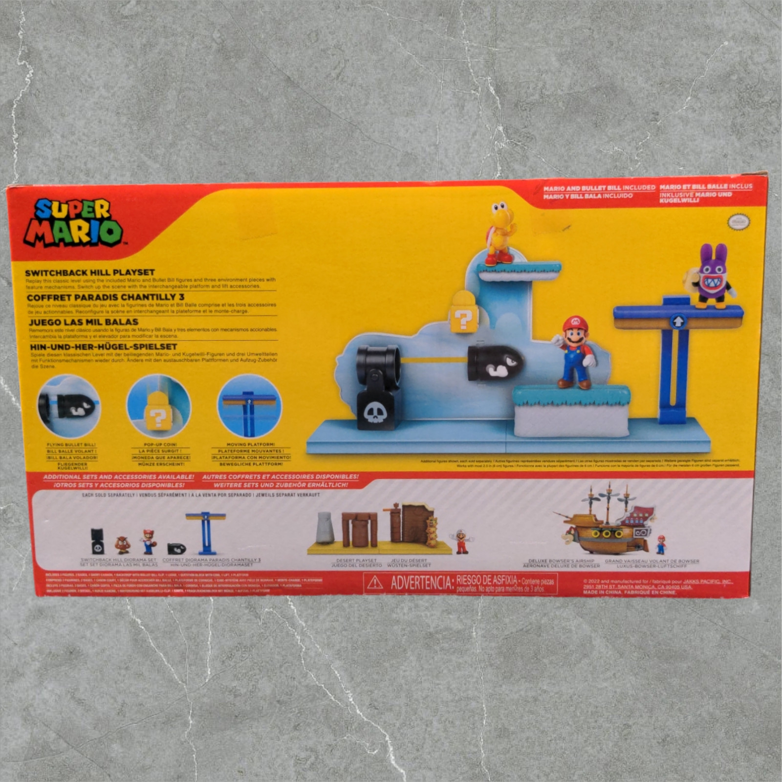 Jakks Pacific Super Mario Switchback Hill Playset 3 Interactive Pieces