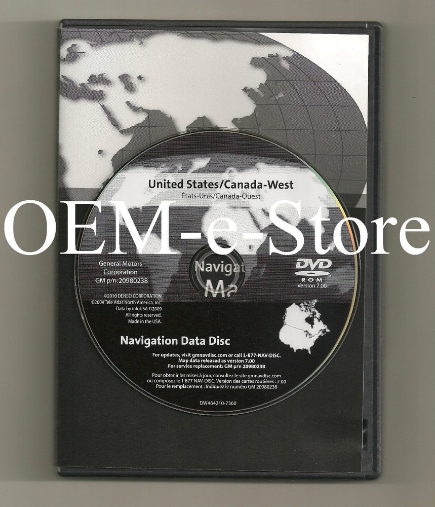 2005-2011 Cadillac STS STS-V Navigation DVD US Canada Map Version 7.00 WEST Disk