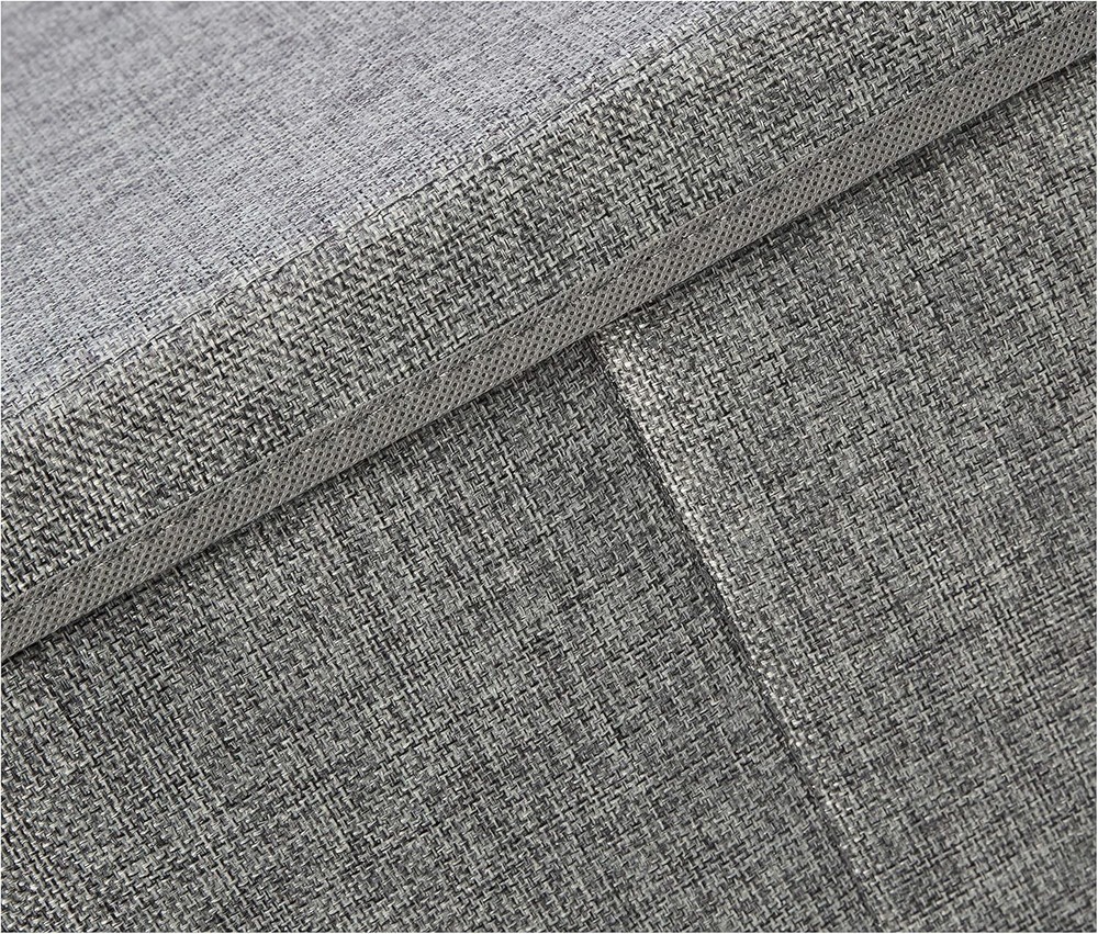 Foldable Burlap Cloth Cube Storage Bin W/ Lid Stackable & Sturdy Gray Set of 2