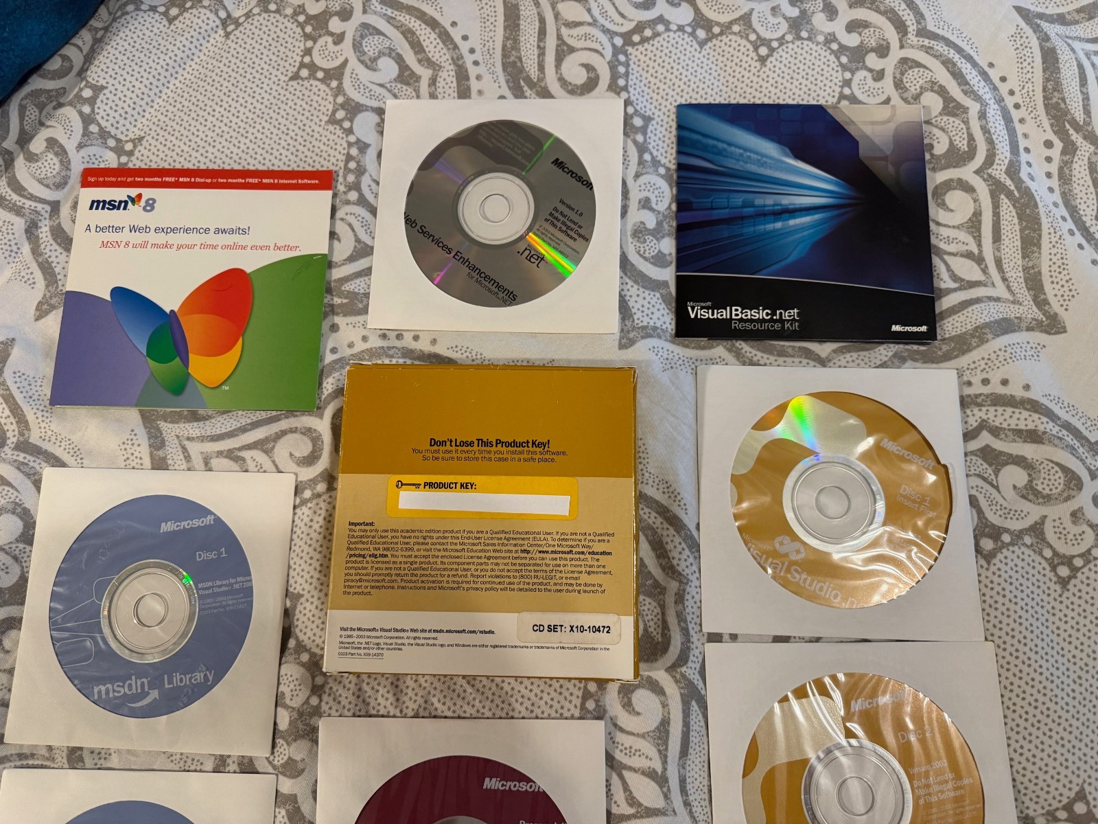 MICROSOFT VISUAL STUDIO.NET ACADEMIC, VERSION 2003 10 CD w/Product Key VG