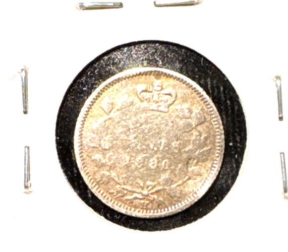 Canada 1880 H five cents KM 2 G wavy bent (2)