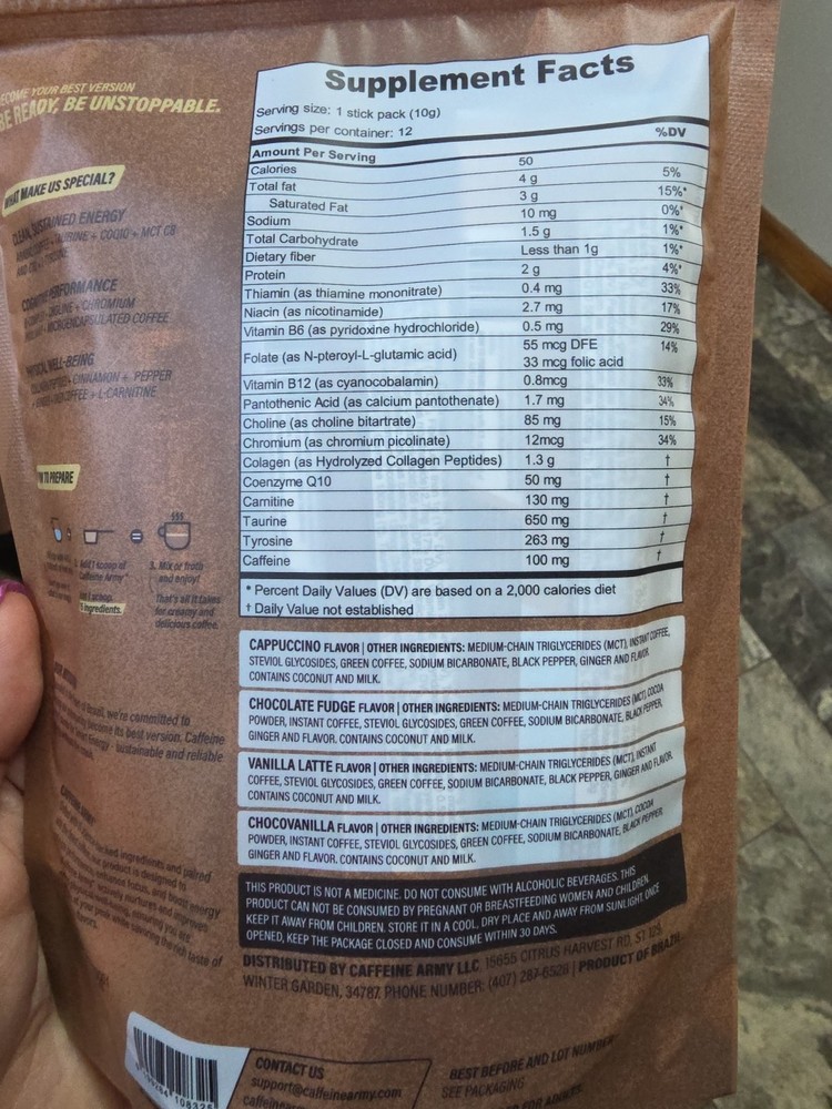 Caffeine Army Performance Coffee Variety Pack 12 Stick Count
