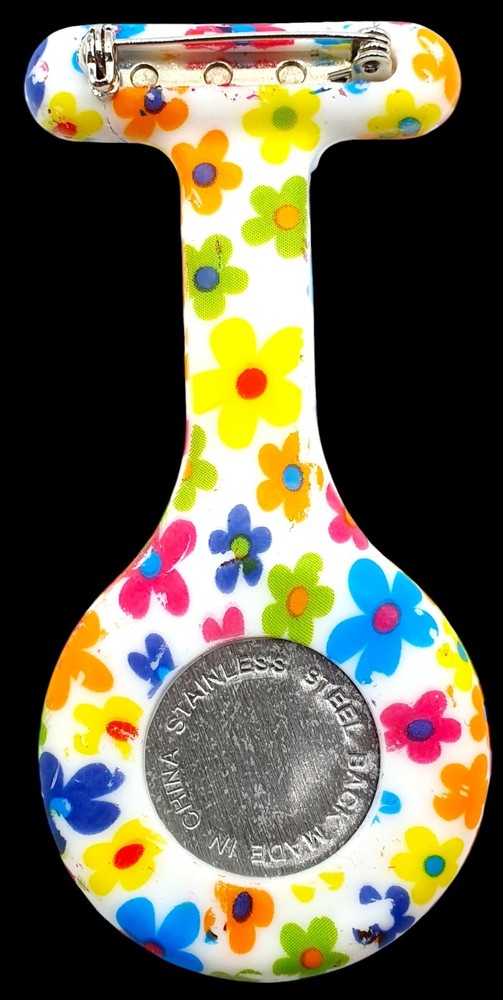 BNIP Unisex Doctor's Nurse's Quartz Movement Floral Pocket Watch