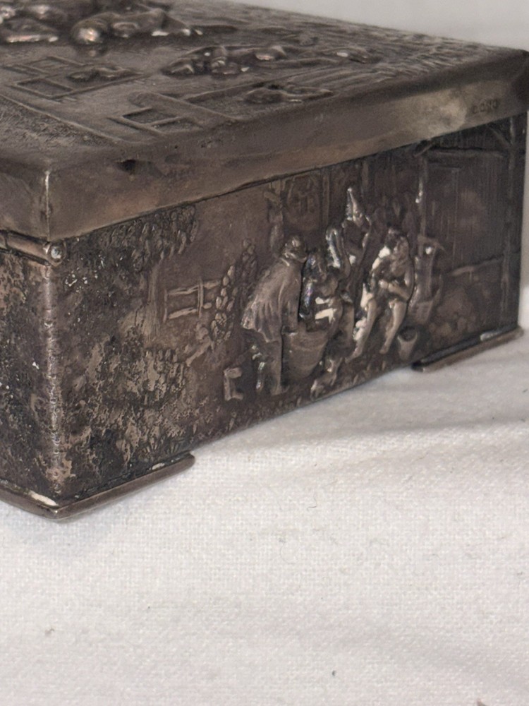 Silver Plated Embossed Box with Cedar-Lined Interior 1920s Hans Jensen Repousse