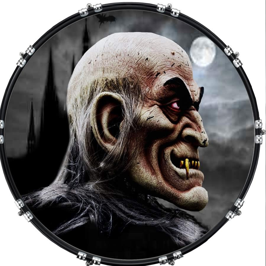 20" Custom Bass Kick Drum Front Head Graphical Dracula