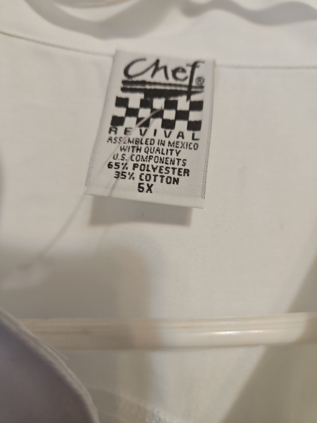 Chef Revival White Long Sleeve Chef Coat - XXXXXL New With Out Tags