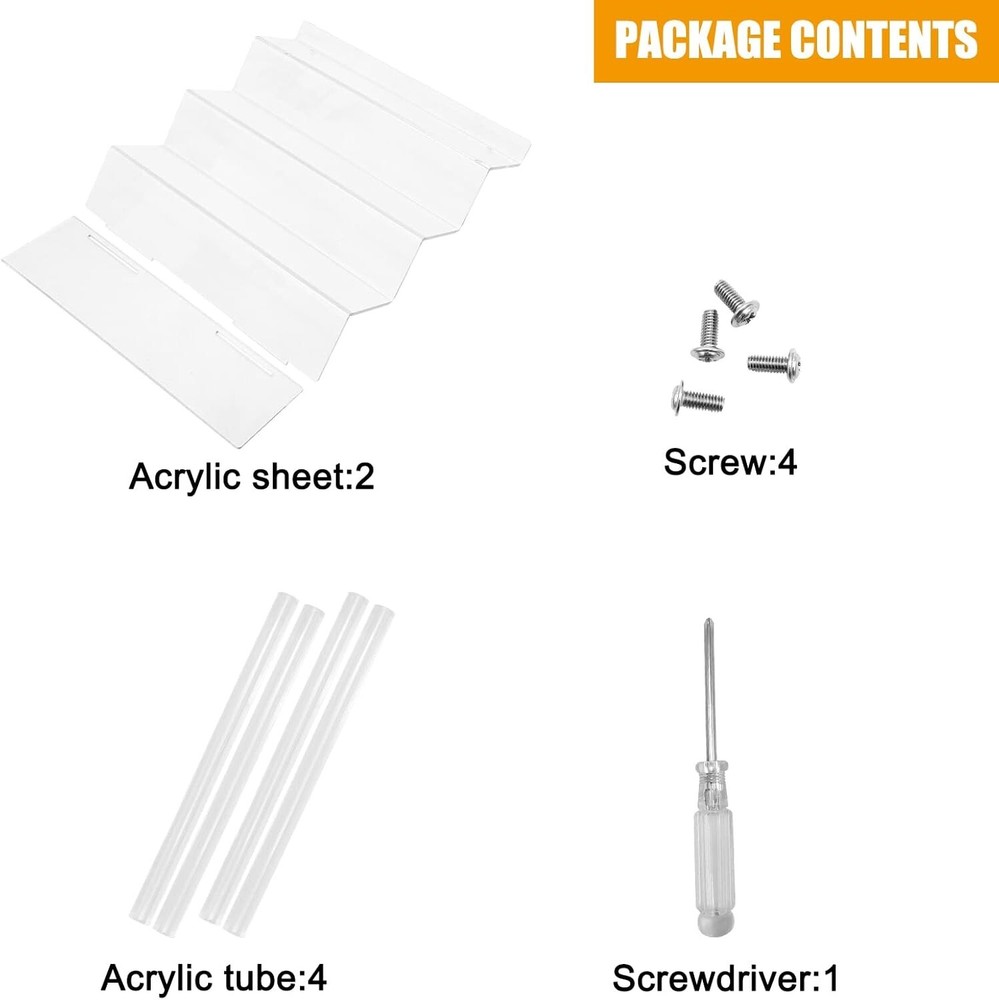 2 Sets 4 Tier 9” Acrylic Riser Display Shelf Clear Risers for Display Clear NEW