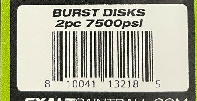 NEW Exalt Burst Disk - 2-Pack - 7500 PSI - Black