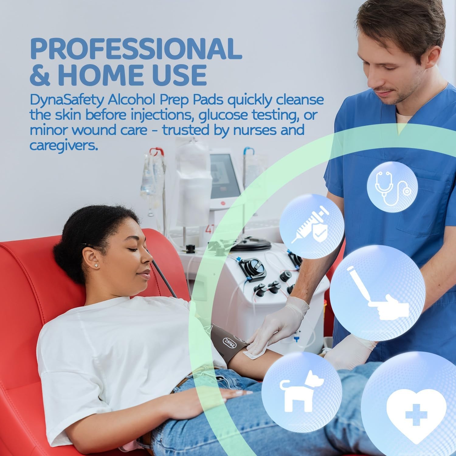 DynaSafety 100 Sterile Alcohol Prep Pads - Perfect for Home & Professional Use