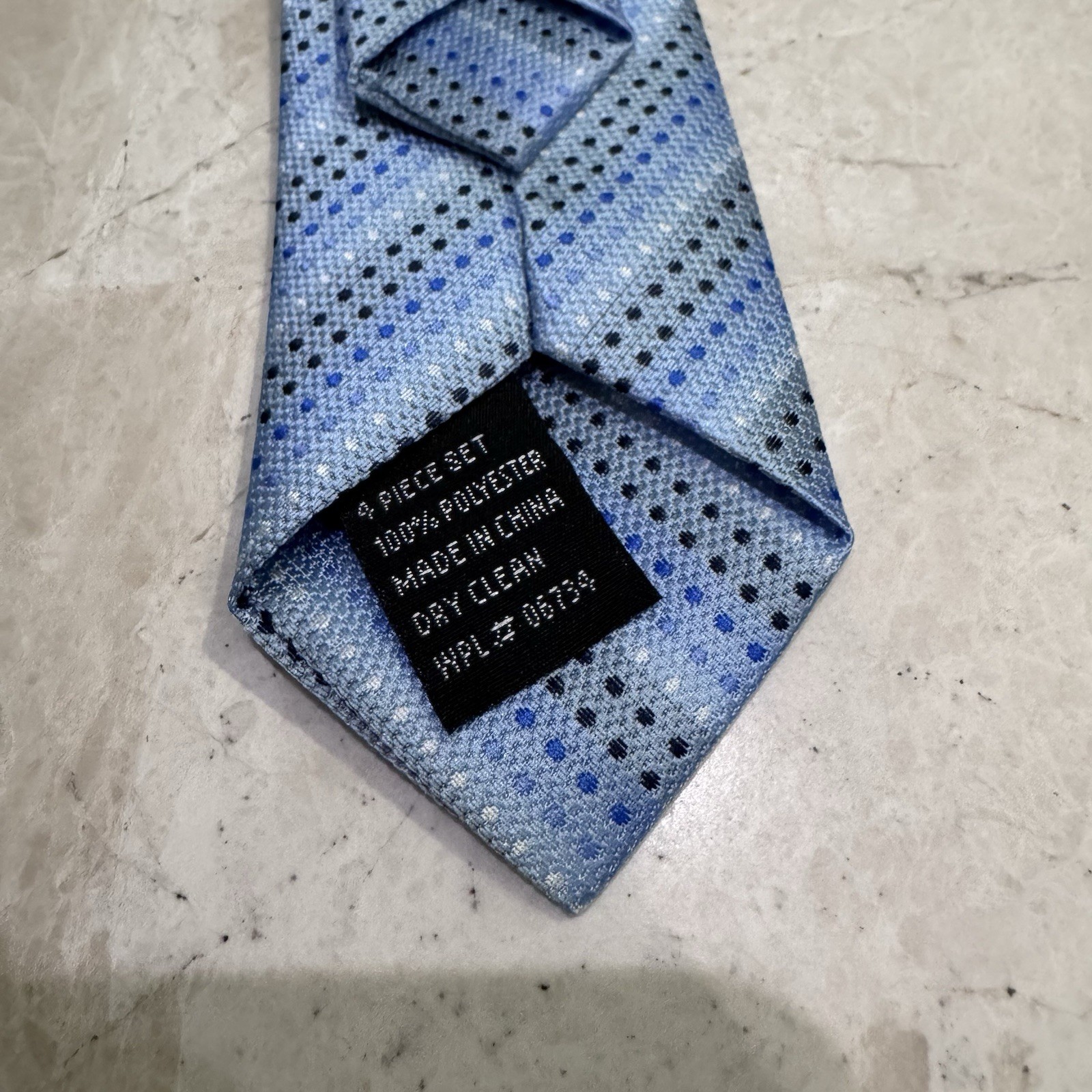 Youth Little Toddler Boys Clip On Neck Tie Blue Black White 9.25 Inches Long