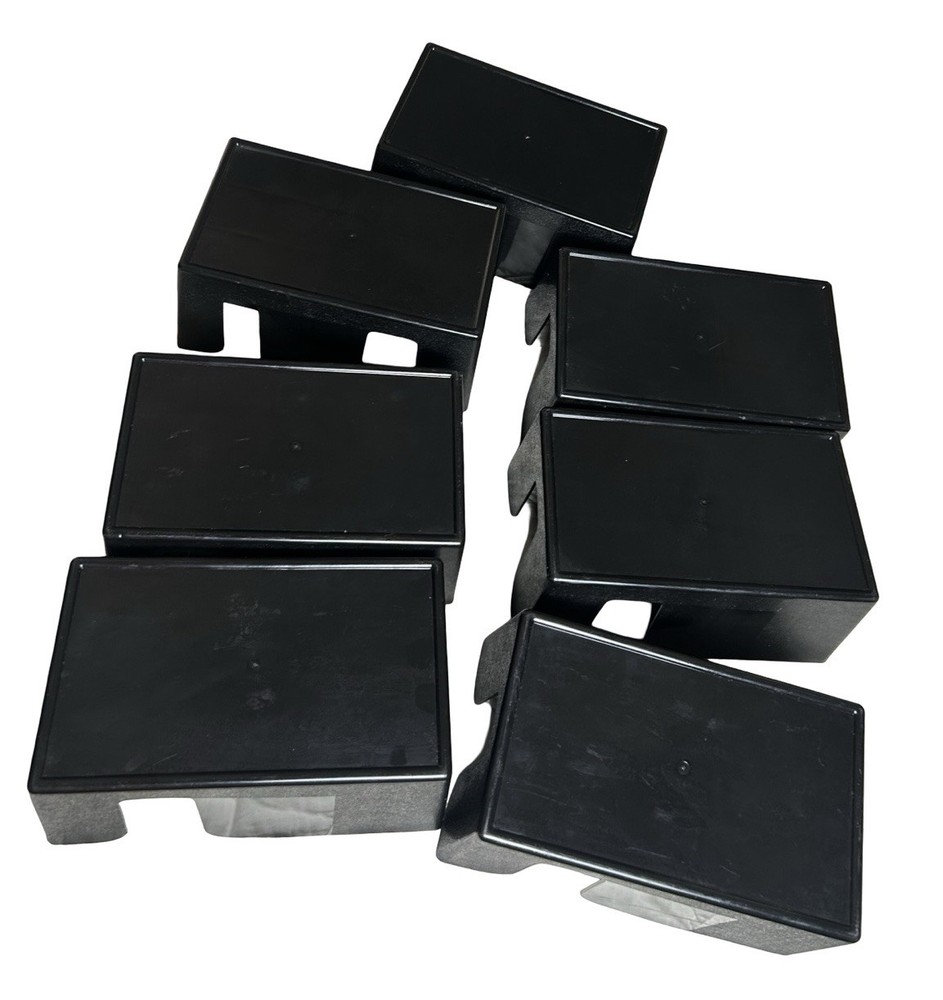 7 Pack Black Plastic Bar Caddy with 6 Compartments Refillable Bar Organizer