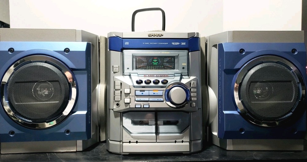 SHARP Mini Component Shelf System - CD-BA300 - Tested, Dual Sided Speakers, READ