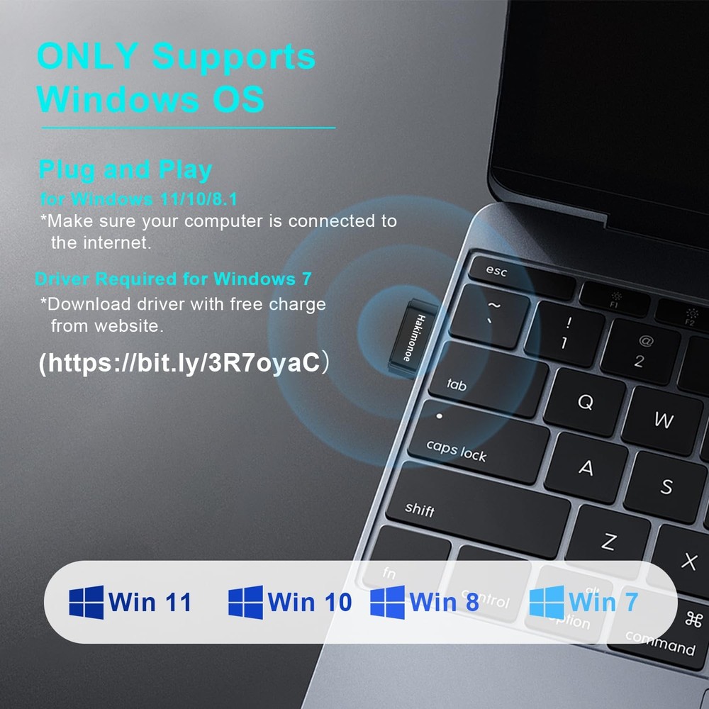 Mini USB Bluetooth 5.4 Adapter for Laptop PC, Ultra-Mini, Black