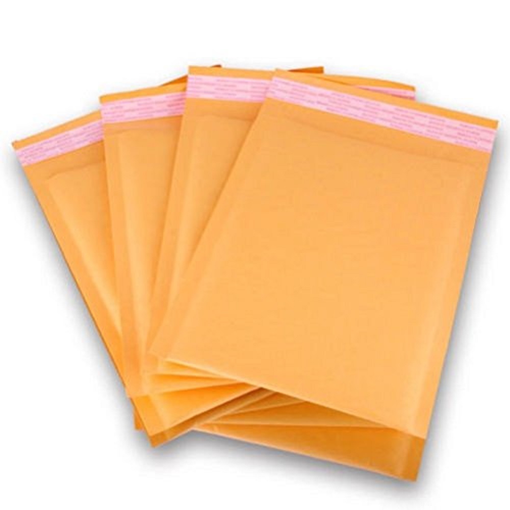 PolycyberUSA 500 pcs #000 Kraft Bubble Envelopes Mailers (Inner 4x7)