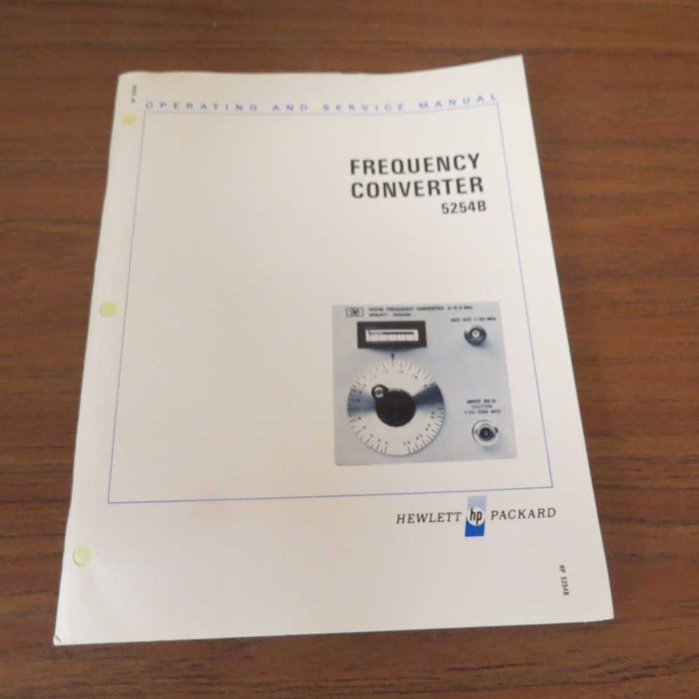 HEWLETT PACKARD 5254B FREQUENCY CONVERTER OPERATING & SERVICE MANUAL