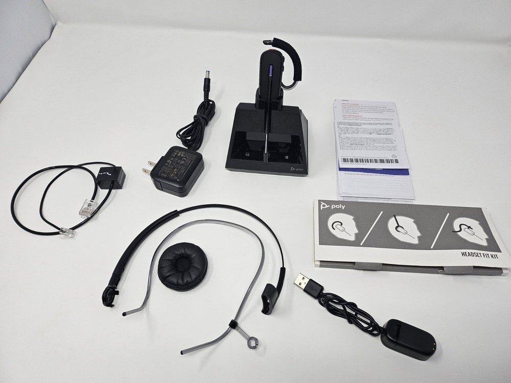 Poly Voyager 4245 Office Wireless Bluetooth Headset w/ Charging Base – Open Box