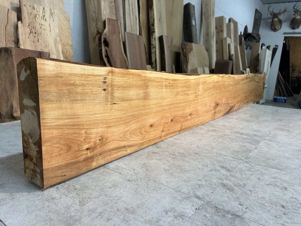 Figured Maple Mantel/Fireplace Mantel Beam/Solid Wood/Live Edge Maple Shelf