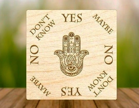 SMALL Hamsa Hand Pendulum Board HANDMADE for Wicca, Witch, & Pagan [6"x6"]