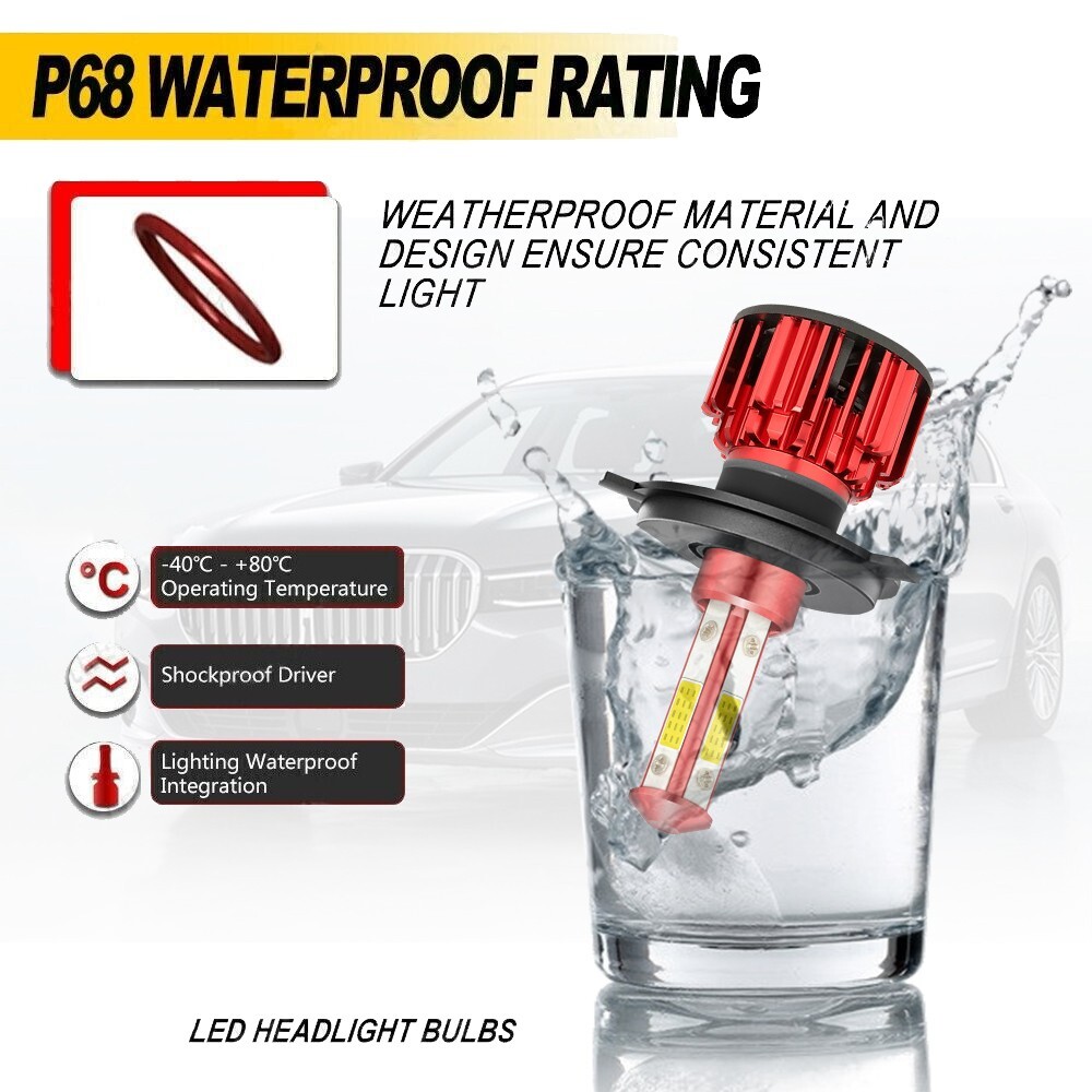 9003 H4 LED Headlight Bulbs Kit 10000W 1000000LM Hi/Lo Beam Super Bright White