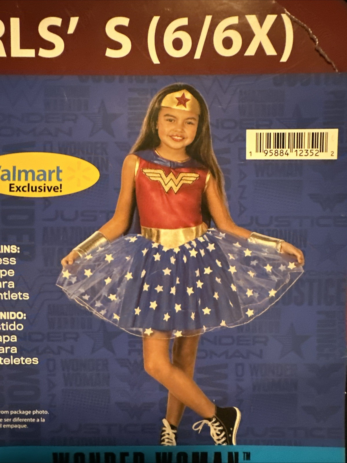 DC Wonder Woman Girls Halloween Costume, Small 6, New