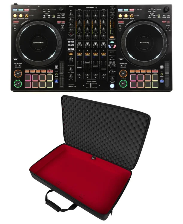 Pioneer DJ DDJ-FLX10 4-deck DJ Controller with Soft Case - Black
