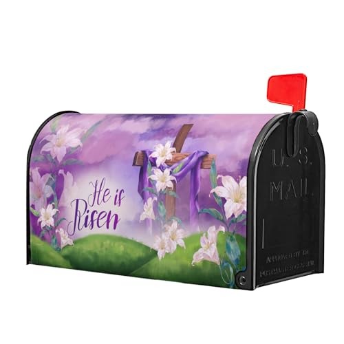 Easter He is Risen Mailbox Cover - Magnetic Happy Easter Mailbox Wrap -