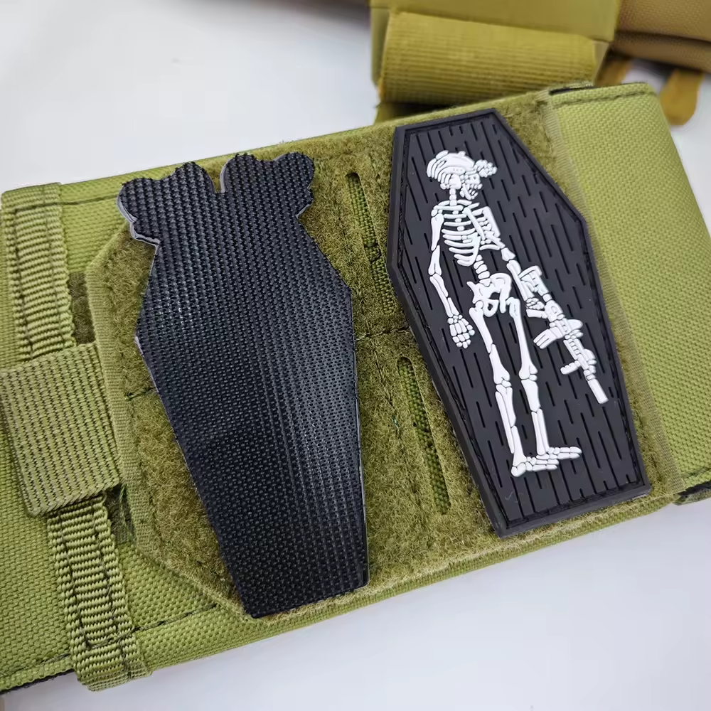 PVC Skull Skeleton Rubber Patch Skeleton Tactical Hook an Loop Swat Army Marine