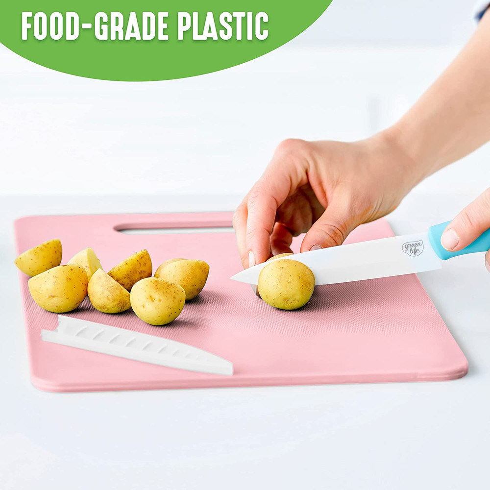 Greenlife 2 Piece Cutting Board Kitchen Set, Dishwasher Safe, Extra Durable, Sof