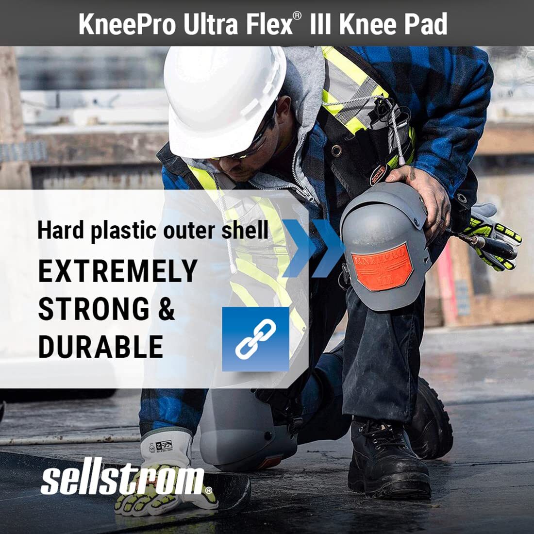 Ultra Flex III KneePro Work Knee Pads Construction Flooring Roofing Landscaping