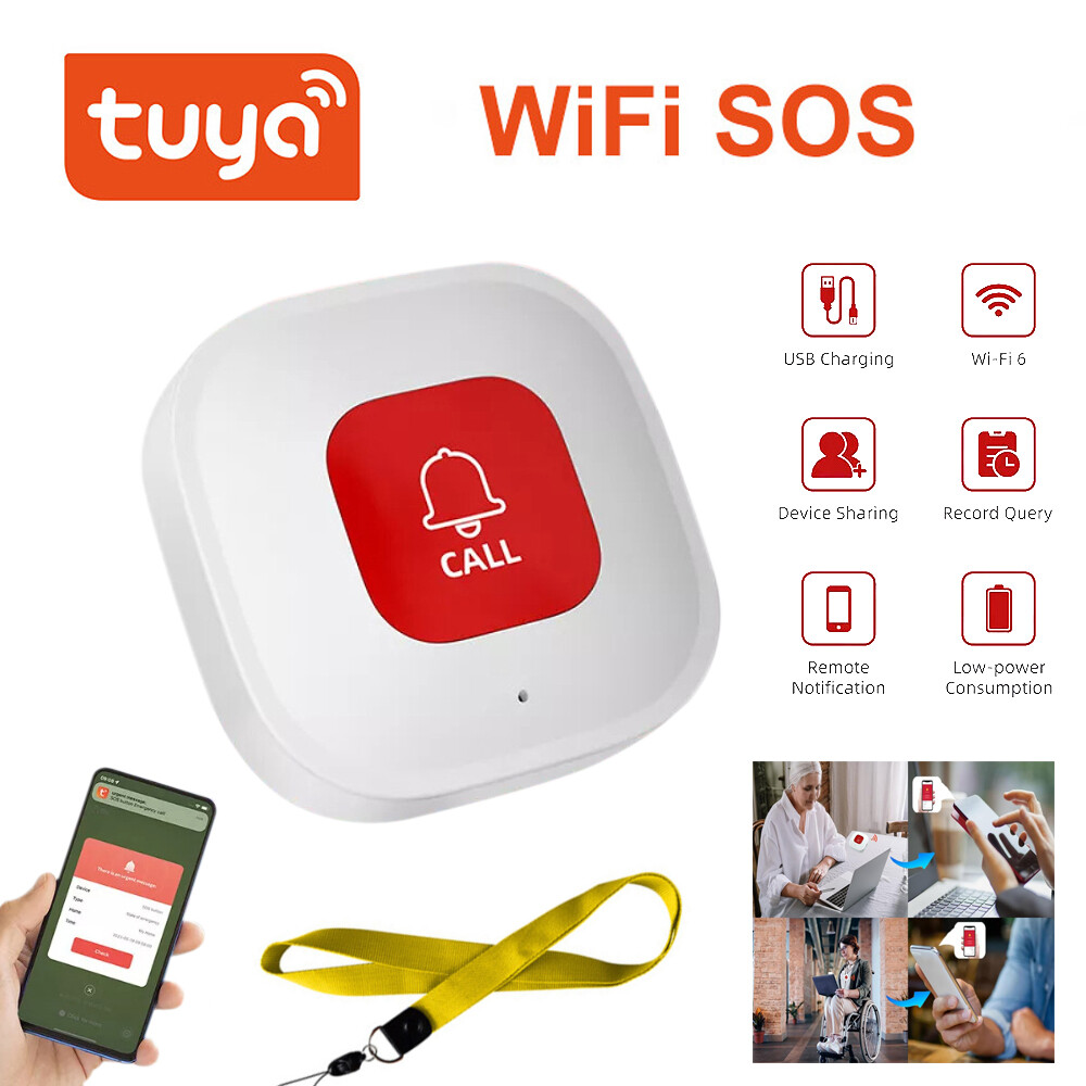Tuya WiFi Elderly Wireless Panic Button Smart SOS Call Button Emergency Alarm US