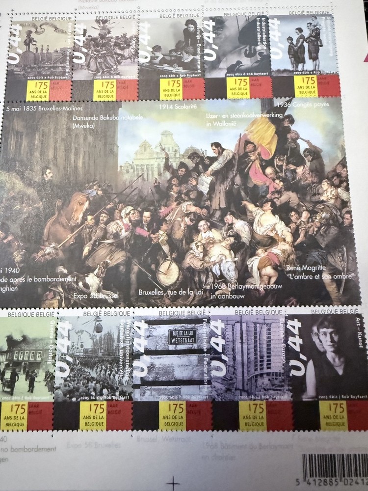 5 rare Belgiun post mini sheets