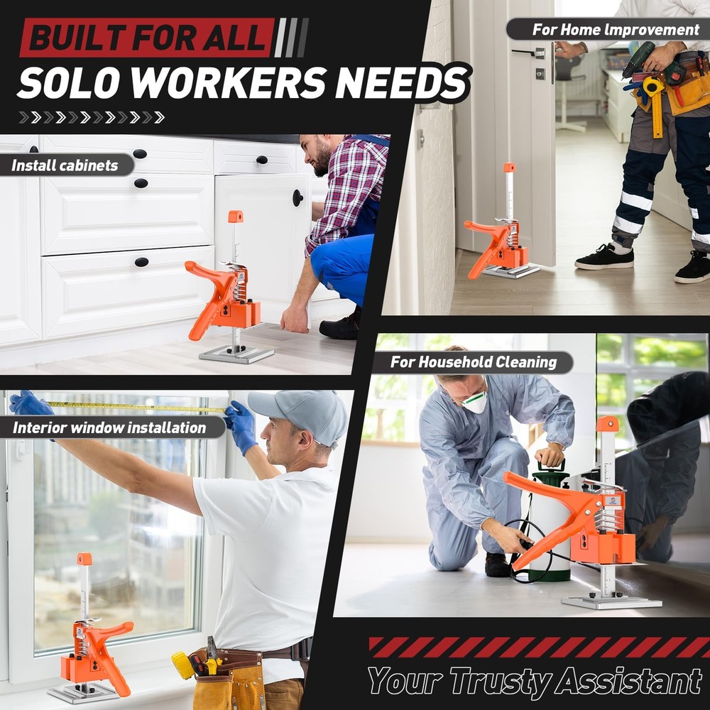 Labor Saving Arm Jack Handle 2 Pack, Construction Jack, Wall Tile Locator, Mu...