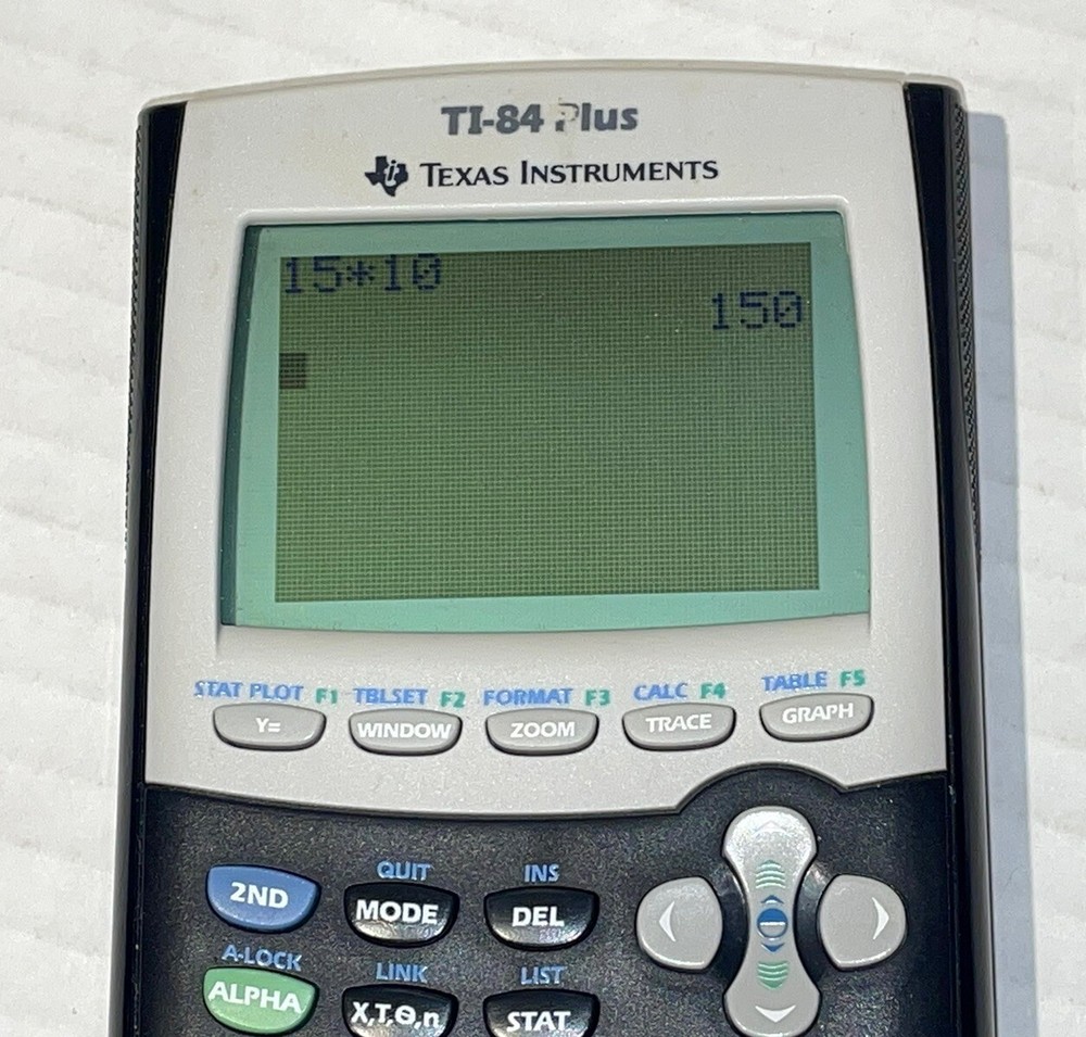 Texas Instruments TI-84 Plus Graphing Calculator w Cable TESTED WORKING