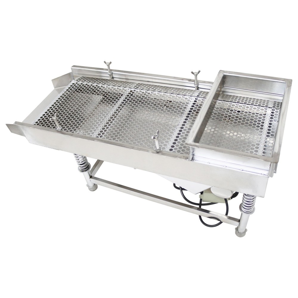 110V Stainless Linear Vibrating Screen w/Single Layer 10mm Screen Sieve Machine