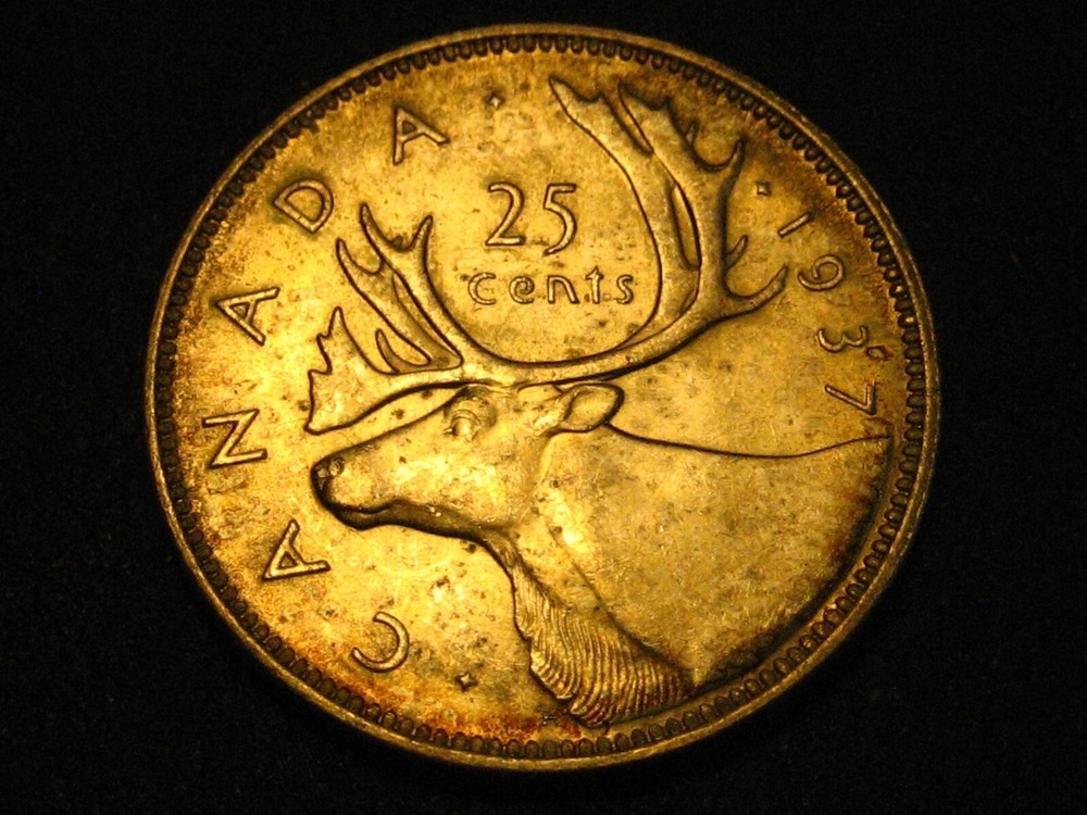1937 Canadian Silver Quarter BU