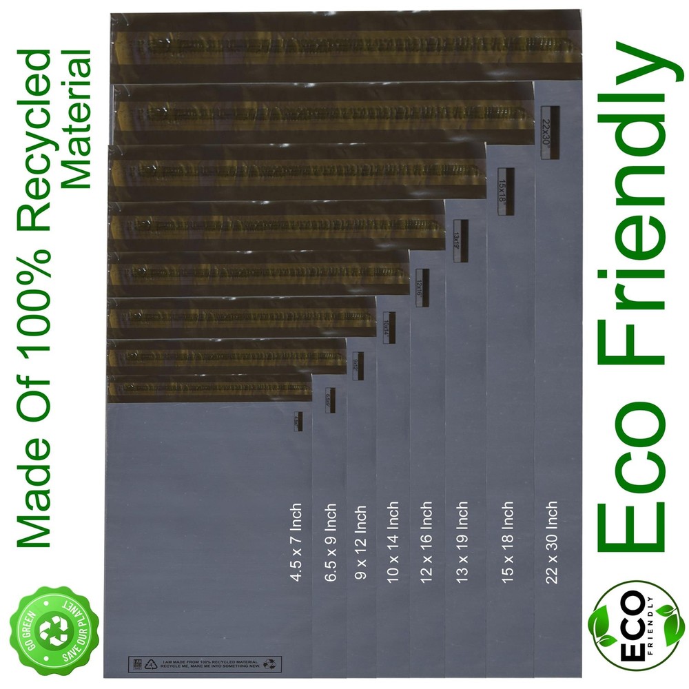 A2Z Eco Friendly Grey 50 Poly Mailer Postal Self Seal Mailing Post Bags Postage