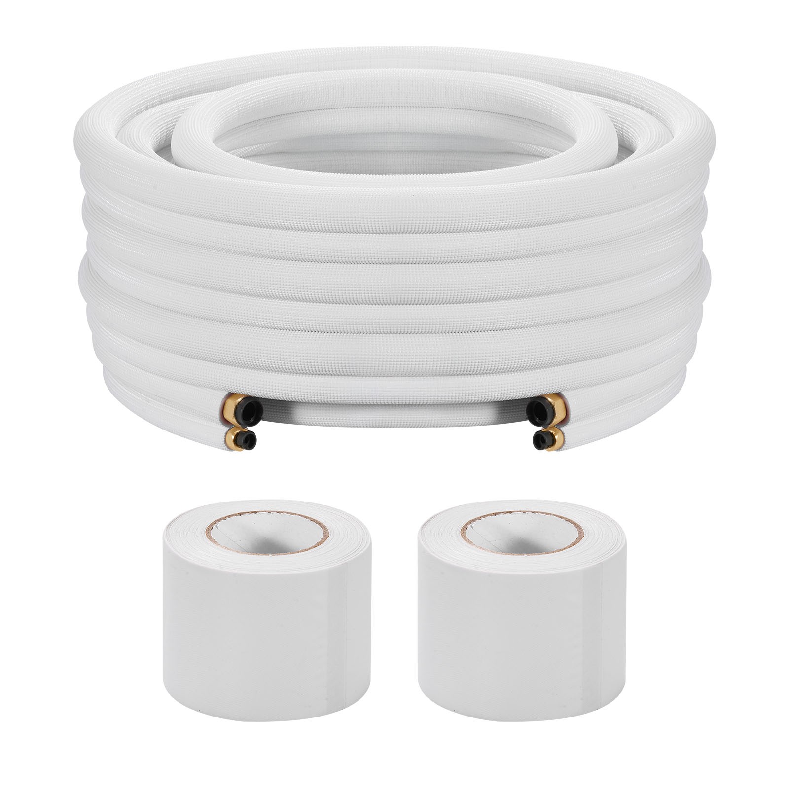 VEVOR 100ft Mini Split Line Set 1/4 3/8 OD AC Copper White PE Insulated Coil