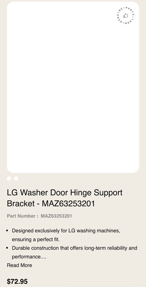 MAZ63253201 LG Bracket,hinge OEM
