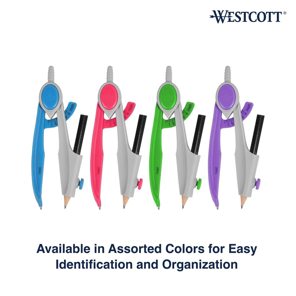 Westcott Compass and Protractor Math 1 Count (Pack of 1), Assorted
