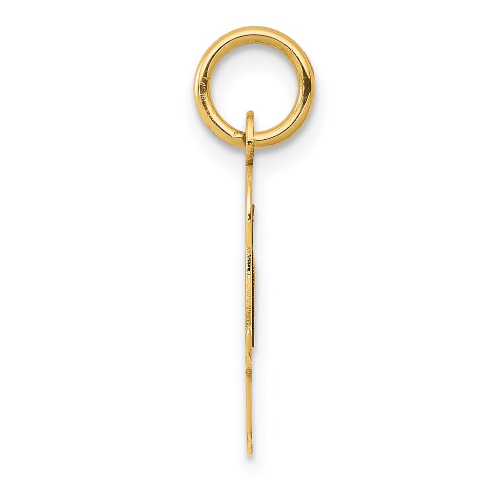 14K Yellow Gold Medium Script Initial O Charm