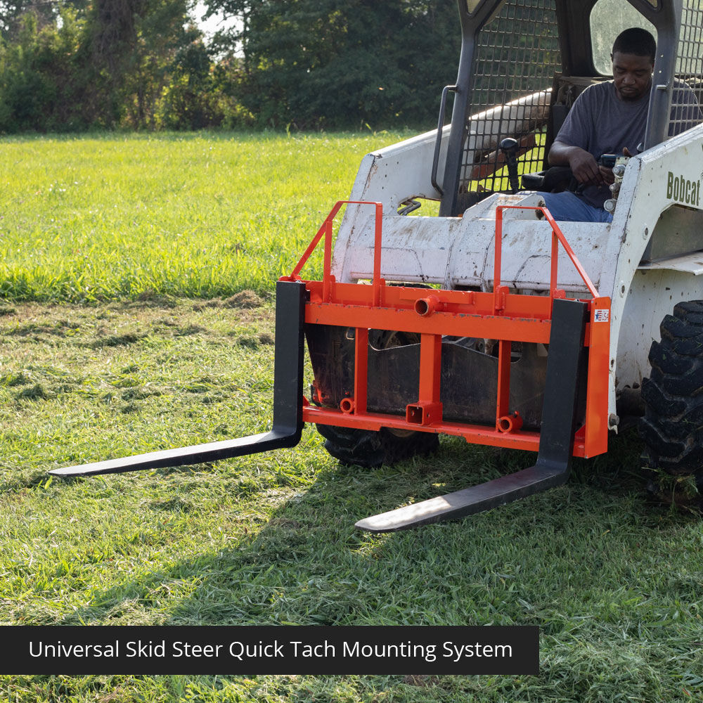 Titan Attachments UA USA Made Orange Step-Through Pallet Fork Frame Attachment