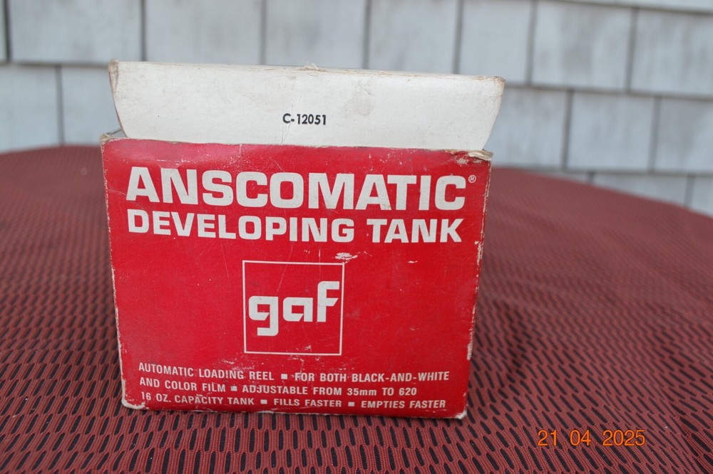 VTG GAF Anscomatic Adjust Film Developing Tank Thermometer Instructions Box