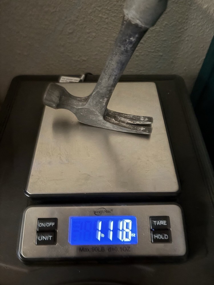 1-1/2 LB Claw Hammer Gray & Blue Marked "K"