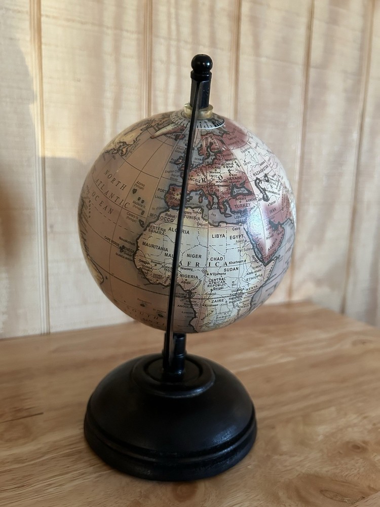 Table Top World Globe Decorative Desk Decor Tabletop Display 6x5x8.75