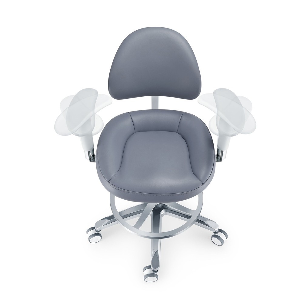 Ergonomic Dentistry Microscope Chair Adjustable Dentist Stool Microfiber Leather