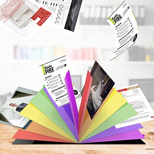Rainbow Tab Expanding File Folder - 24 Pockets, Durable A4 Black - 24 Pockets