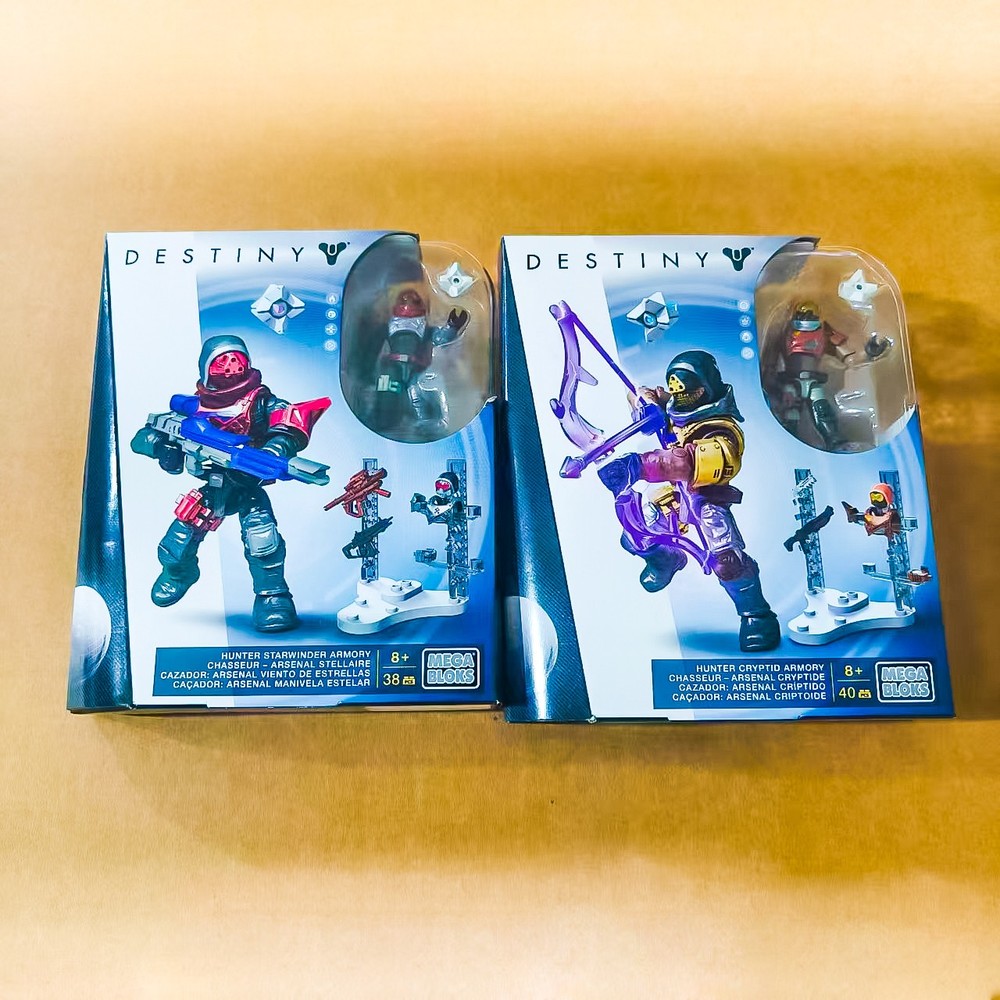 2Pcs/set Mega Construx Bloks Destiny Hunter Starwinder Armory Hunter Cryptid