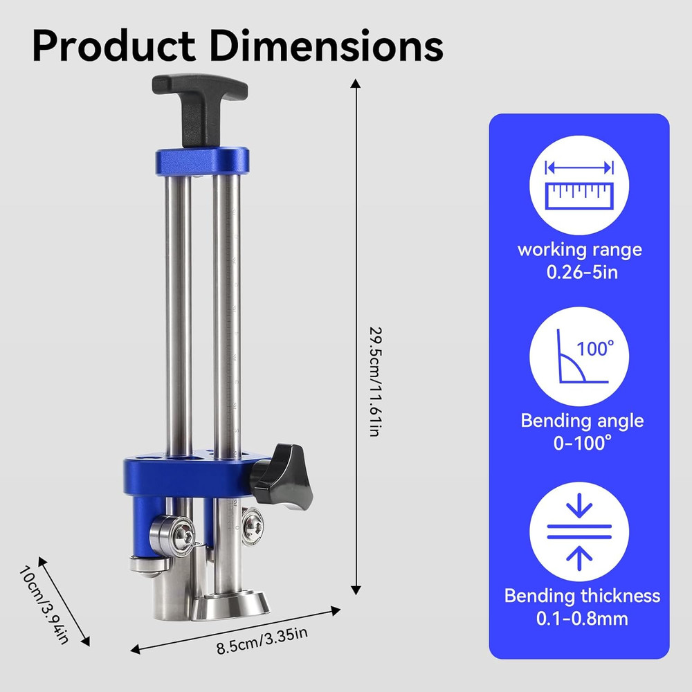 Compact 1-Station Metal Roller Bender - 0-100° Adjustable Bending Range