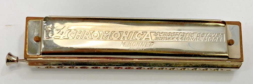 Vintage M. Hohner 64 Chromonica 4 Germany Harmonica In Case